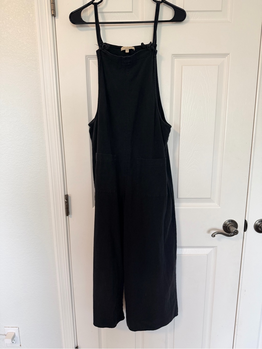 Polagram Black Wide-Leg Jumpsuit with Front Pockets